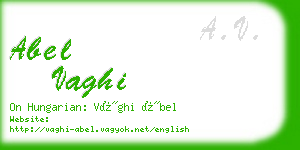 abel vaghi business card